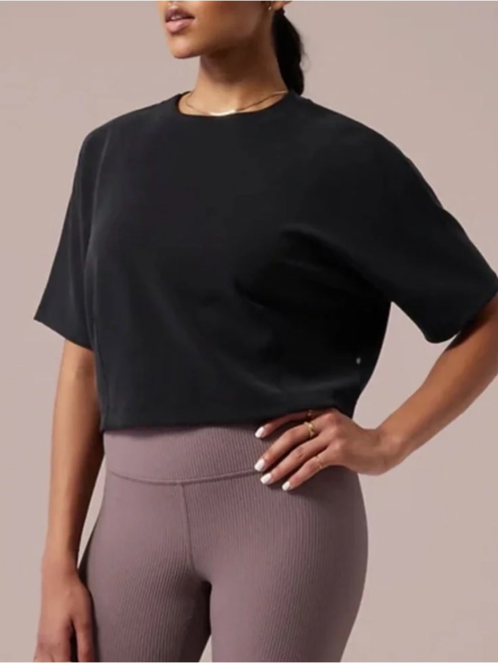 Athleta x Alicia Keys Oversized Cropped Tee